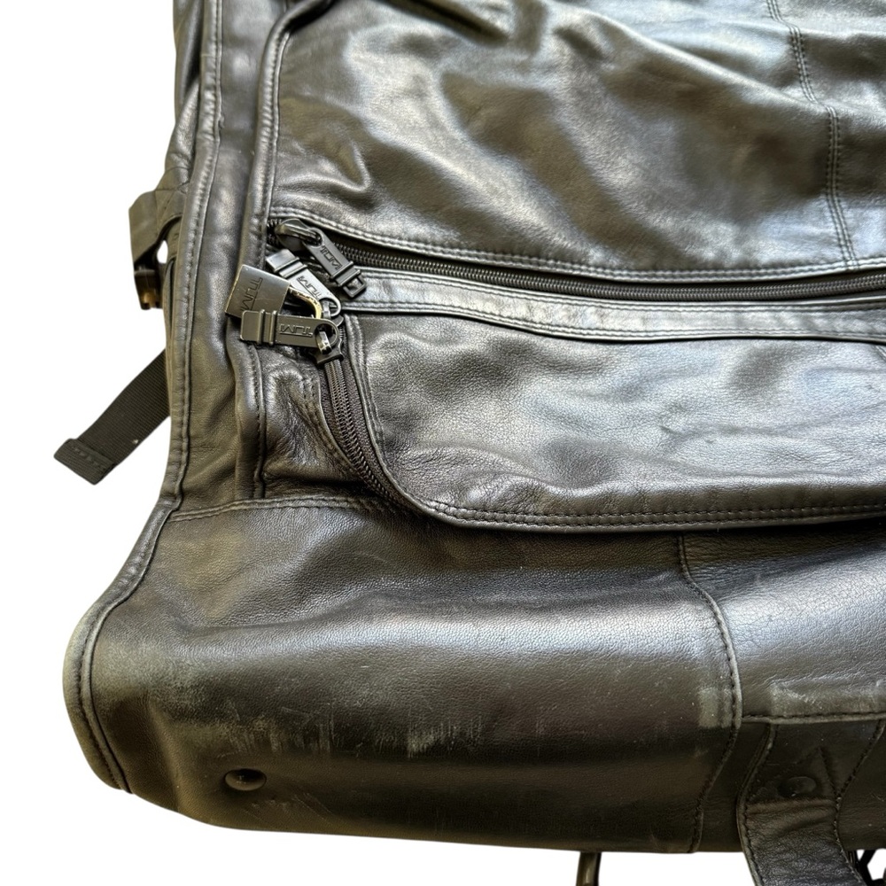 Tumi Black Leather Travel Garment Bag - Picture 5 of 13